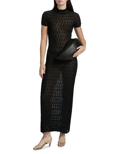Proenza Schouler Women's Zein Geo Textured Maxi Dress - Black - Size XL | Thumbnail 3 Proenza Schouler Women's Zein Geo Textured Maxi Dress - Black - Size XL | Thumbnail 3