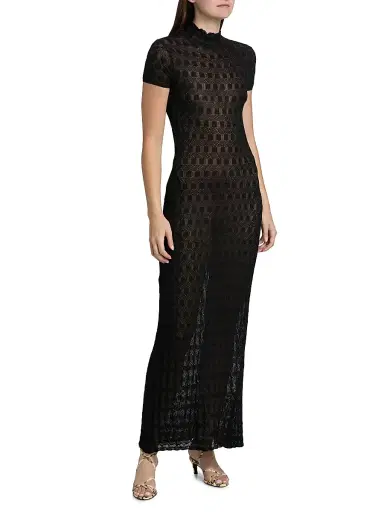 Proenza Schouler Women's Zein Geo Textured Maxi Dress - Black - Size XL | Thumbnail 4 Proenza Schouler Women's Zein Geo Textured Maxi Dress - Black - Size XL | Thumbnail 4