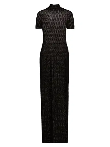 Proenza Schouler Women's Zein Geo Textured Maxi Dress - Black - Size XL | Thumbnail 1 Proenza Schouler Women's Zein Geo Textured Maxi Dress - Black - Size XL | Thumbnail 1