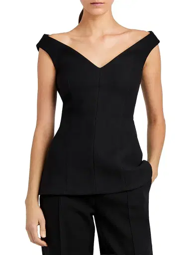Proenza Schouler Women's Mariam Wool Scuba Top - Black - Size 12 | Thumbnail 3 Proenza Schouler Women's Mariam Wool Scuba Top - Black - Size 12 | Thumbnail 3