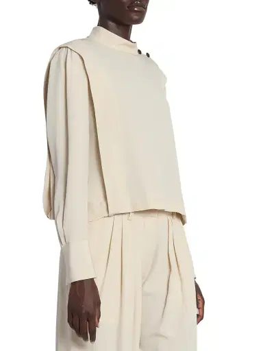 Isabel Marant Women's Felissa Silk-Blend Layered Top - Ecru | Thumbnail 4 Isabel Marant Women's Felissa Silk-Blend Layered Top - Ecru | Thumbnail 4