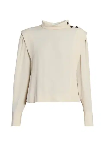 Isabel Marant Women's Felissa Silk-Blend Layered Top - Ecru | Thumbnail 1 Isabel Marant Women's Felissa Silk-Blend Layered Top - Ecru | Thumbnail 1