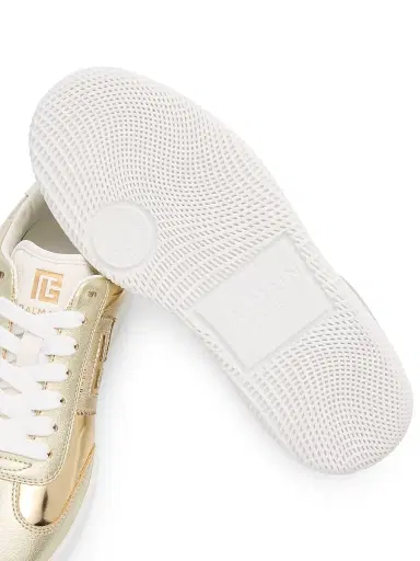 Balmain Women's Swan Faux Laminated Low-Top Sneakers - Blanc | Thumbnail 5 Balmain Women's Swan Faux Laminated Low-Top Sneakers - Blanc | Thumbnail 5