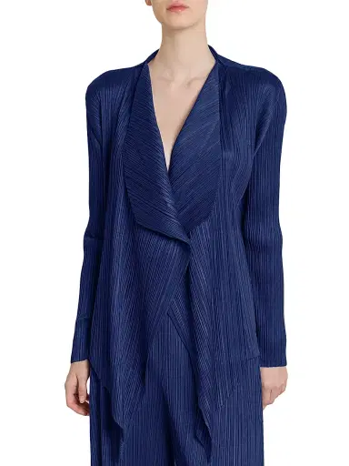 Pleats Please Issey Miyake Women's Monthly Colors: January Plissé Drape Jacket - Dark Navy - Size Small | Thumbnail 3 Pleats Please Issey Miyake Women's Monthly Colors: January Plissé Drape Jacket - Dark Navy - Size Small | Thumbnail 3