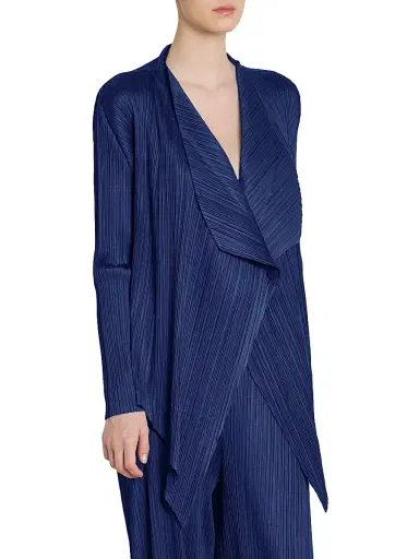 Pleats Please Issey Miyake Women's Monthly Colors: January Plissé Drape Jacket - Dark Navy - Size Small | Thumbnail 4 Pleats Please Issey Miyake Women's Monthly Colors: January Plissé Drape Jacket - Dark Navy - Size Small | Thumbnail 4