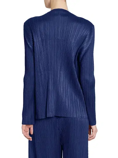 Pleats Please Issey Miyake Women's Monthly Colors: January Plissé Drape Jacket - Dark Navy - Size Small | Thumbnail 5 Pleats Please Issey Miyake Women's Monthly Colors: January Plissé Drape Jacket - Dark Navy - Size Small | Thumbnail 5