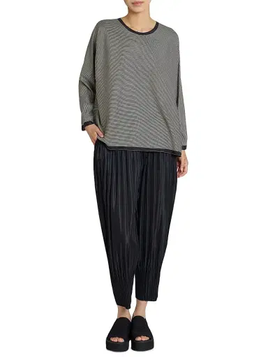 Pleats Please Issey Miyake Women's Fluffy Basics Plissé Pants - Black - Size Large | Thumbnail 2 Pleats Please Issey Miyake Women's Fluffy Basics Plissé Pants - Black - Size Large | Thumbnail 2