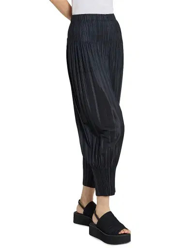 Pleats Please Issey Miyake Women's Fluffy Basics Plissé Pants - Black - Size Large | Thumbnail 4 Pleats Please Issey Miyake Women's Fluffy Basics Plissé Pants - Black - Size Large | Thumbnail 4