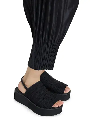 Pleats Please Issey Miyake Women's Fluffy Basics Plissé Pants - Black - Size Large | Thumbnail 6 Pleats Please Issey Miyake Women's Fluffy Basics Plissé Pants - Black - Size Large | Thumbnail 6