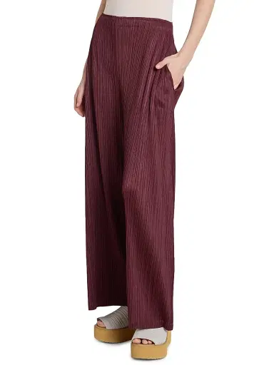 Pleats Please Issey Miyake Women's Monthly Colors: January Plissé Wide-Leg Pants - Bordeaux - Size 5 | Thumbnail 4 Pleats Please Issey Miyake Women's Monthly Colors: January Plissé Wide-Leg Pants - Bordeaux - Size 5 | Thumbnail 4
