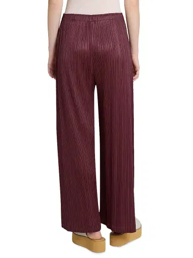 Pleats Please Issey Miyake Women's Monthly Colors: January Plissé Wide-Leg Pants - Bordeaux - Size 5 | Thumbnail 5 Pleats Please Issey Miyake Women's Monthly Colors: January Plissé Wide-Leg Pants - Bordeaux - Size 5 | Thumbnail 5