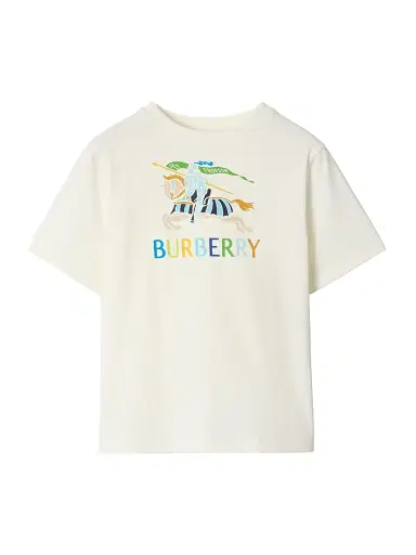 Burberry Little Boy's & Boy's EKD Cotton T-Shirt - Chalk White - Size 8 | Thumbnail 1 Burberry Little Boy's & Boy's EKD Cotton T-Shirt - Chalk White - Size 8 | Thumbnail 1