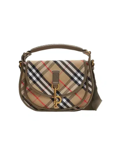 Burberry Women's B Clip Small Check Messenger Bag | Thumbnail 1 Burberry Women's B Clip Small Check Messenger Bag | Thumbnail 1