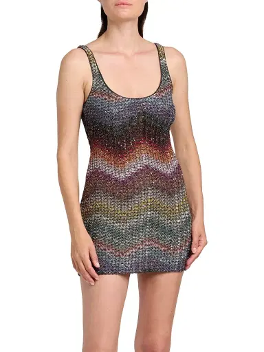 Missoni Women's Sequin Wefted Loom Knit Minidress - Dark Multi - Size 12 | Thumbnail 3 Missoni Women's Sequin Wefted Loom Knit Minidress - Dark Multi - Size 12 | Thumbnail 3