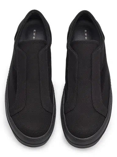 DRKSHDW by Rick Owens Men's Laceless Vintage Sneaks Low-Top Canvas Sneakers - Black | Thumbnail 4 DRKSHDW by Rick Owens Men's Laceless Vintage Sneaks Low-Top Canvas Sneakers - Black | Thumbnail 4