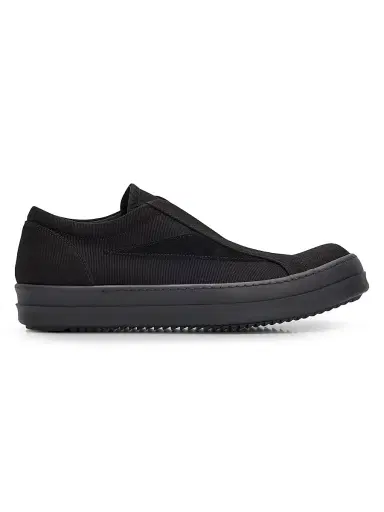 DRKSHDW by Rick Owens Men's Laceless Vintage Sneaks Low-Top Canvas Sneakers - Black | Thumbnail 1 DRKSHDW by Rick Owens Men's Laceless Vintage Sneaks Low-Top Canvas Sneakers - Black | Thumbnail 1
