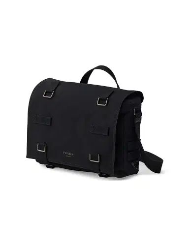 Prada Men's Canvas Shoulder Bag - Black | Thumbnail 4 Prada Men's Canvas Shoulder Bag - Black | Thumbnail 4