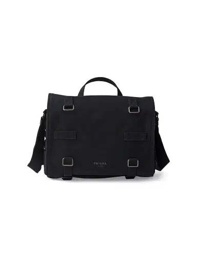 Prada Men's Canvas Shoulder Bag - Black | Thumbnail 1 Prada Men's Canvas Shoulder Bag - Black | Thumbnail 1