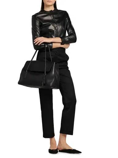 Tom Ford Women's Eclipse Large Leather Shoulder Bag - Black | Thumbnail 2 Tom Ford Women's Eclipse Large Leather Shoulder Bag - Black | Thumbnail 2
