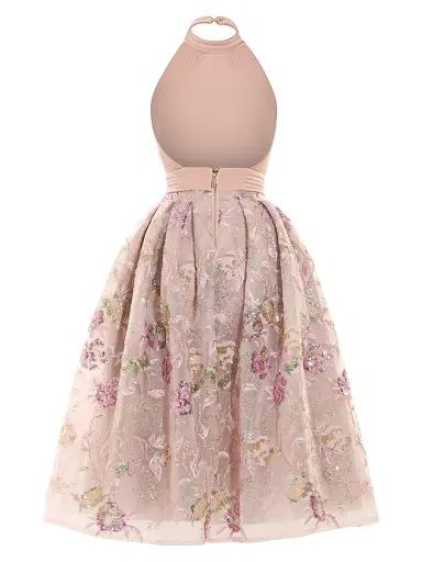 Zhivago Women's Bertolini Floral-Embroidered Fit-&-Flare Midi-Dress - Beige | Thumbnail 5 Zhivago Women's Bertolini Floral-Embroidered Fit-&-Flare Midi-Dress - Beige | Thumbnail 5