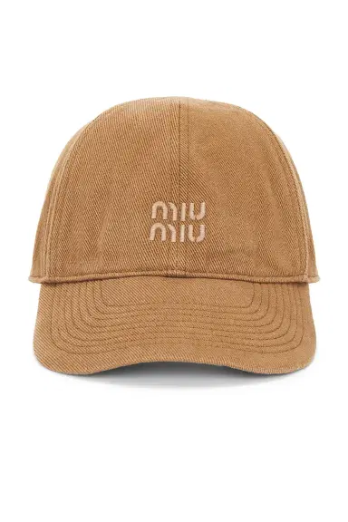 Miu Miu Drill Washed Baseball Hat | Thumbnail 1 Miu Miu Drill Washed Baseball Hat | Thumbnail 1