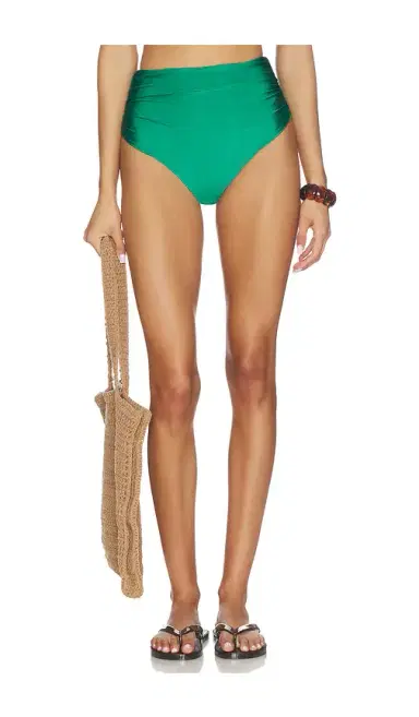 SIMKHAI Teya High Waisted Ruched Bikini Bottom | Thumbnail 1 SIMKHAI Teya High Waisted Ruched Bikini Bottom | Thumbnail 1