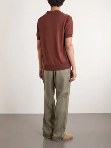 PIACENZA 1733 Silk and Cotton-Blend Polo Shirt - Men | Thumbnail 4 PIACENZA 1733 Silk and Cotton-Blend Polo Shirt - Men | Thumbnail 4