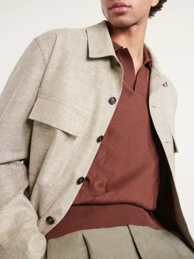 PIACENZA 1733 Silk and Cotton-Blend Polo Shirt - Men | Thumbnail 5 PIACENZA 1733 Silk and Cotton-Blend Polo Shirt - Men | Thumbnail 5