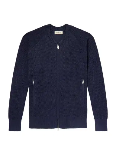 PIACENZA 1733 Slim-Fit Honeycomb-Knit Cotton Bomber Jacket - Men | Thumbnail 1 PIACENZA 1733 Slim-Fit Honeycomb-Knit Cotton Bomber Jacket - Men | Thumbnail 1