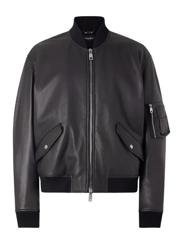 Padded Full-Grain Leather Bomber Jacket - Men Padded Full-Grain Leather Bomber Jacket - Men