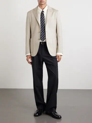 Canali Wool and Linen-Blend Blazer - Men | Thumbnail 2 Canali Wool and Linen-Blend Blazer - Men | Thumbnail 2
