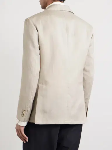 Canali Wool and Linen-Blend Blazer - Men | Thumbnail 4 Canali Wool and Linen-Blend Blazer - Men | Thumbnail 4