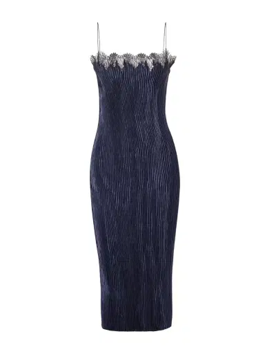 FFORME Lumi Lace-trimmed Plissé Midi Dress | Thumbnail 1 FFORME Lumi Lace-trimmed Plissé Midi Dress | Thumbnail 1