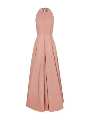 Brunello Cucinelli Pleated Cotton-blend Halterneck Maxi Dress | Thumbnail 1 Brunello Cucinelli Pleated Cotton-blend Halterneck Maxi Dress | Thumbnail 1