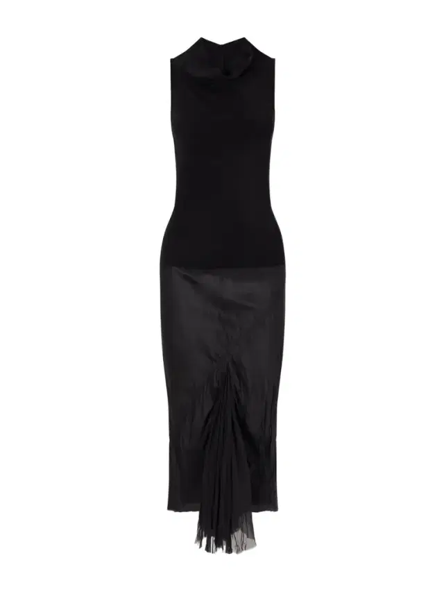 Sliced Stretch-jersey And Crinkled-satin Midi Dress Sliced Stretch-jersey And Crinkled-satin Midi Dress