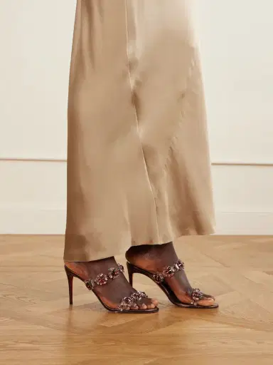 Christian Louboutin Just Jewel 85 Embellished Pvc And Metallic Leather Sandals | Thumbnail 2 Christian Louboutin Just Jewel 85 Embellished Pvc And Metallic Leather Sandals | Thumbnail 2