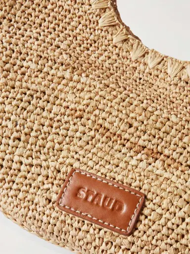 Staud Moon Leather-trimmed Raffia Tote | Thumbnail 4 Staud Moon Leather-trimmed Raffia Tote | Thumbnail 4