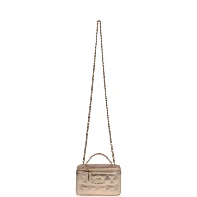 Chanel Chanel Small Top Handle Vanity Case With Chain Metallic Copper Shiny Caviar Light Gold Hardware | Thumbnail 7 Chanel Chanel Small Top Handle Vanity Case With Chain Metallic Copper Shiny Caviar Light Gold Hardware | Thumbnail 7