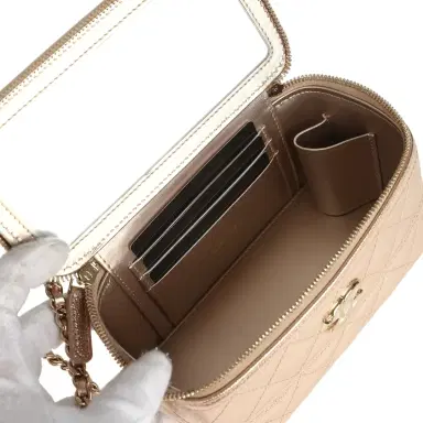 Chanel Chanel Small Top Handle Vanity Case With Chain Metallic Copper Shiny Caviar Light Gold Hardware | Thumbnail 8 Chanel Chanel Small Top Handle Vanity Case With Chain Metallic Copper Shiny Caviar Light Gold Hardware | Thumbnail 8