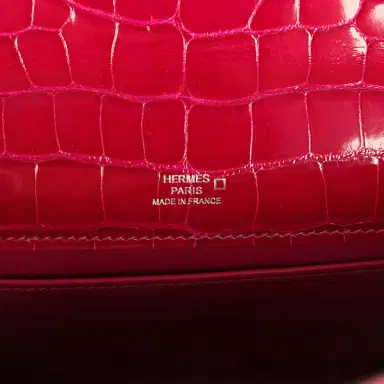 HERMÈS Hermes Kelly Pochette Rose Pourpre Shiny Alligator Mississippiensis Palladium Hardware | Thumbnail 7 HERMÈS Hermes Kelly Pochette Rose Pourpre Shiny Alligator Mississippiensis Palladium Hardware | Thumbnail 7