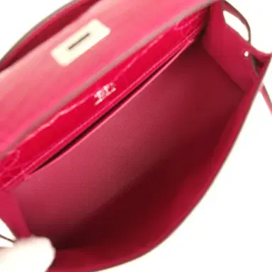 HERMÈS Hermes Kelly Pochette Rose Pourpre Shiny Alligator Mississippiensis Palladium Hardware | Thumbnail 8 HERMÈS Hermes Kelly Pochette Rose Pourpre Shiny Alligator Mississippiensis Palladium Hardware | Thumbnail 8