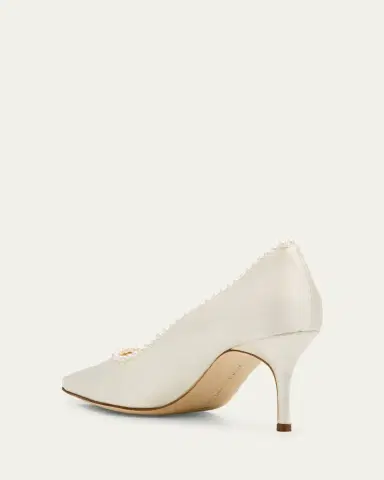 Manolo Blahnik Kifat 70mm Silk Pearly Classic Pumps | Thumbnail 2 Manolo Blahnik Kifat 70mm Silk Pearly Classic Pumps | Thumbnail 2
