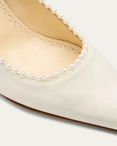 Manolo Blahnik Kifat 70mm Silk Pearly Classic Pumps | Thumbnail 3 Manolo Blahnik Kifat 70mm Silk Pearly Classic Pumps | Thumbnail 3