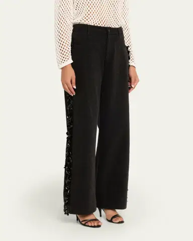 Diotima Burro Sequined Side-Stripe Wide-Leg Jeans | Thumbnail 4 Diotima Burro Sequined Side-Stripe Wide-Leg Jeans | Thumbnail 4