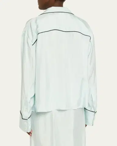 Plan C Long-Sleeve Cotton Twill Pajama Shirt | Thumbnail 3 Plan C Long-Sleeve Cotton Twill Pajama Shirt | Thumbnail 3