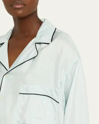 Plan C Long-Sleeve Cotton Twill Pajama Shirt | Thumbnail 5 Plan C Long-Sleeve Cotton Twill Pajama Shirt | Thumbnail 5