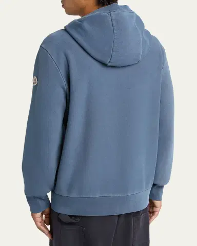 Moncler Men's Rowing Logo Cotton Hoodie | Thumbnail 3 Moncler Men's Rowing Logo Cotton Hoodie | Thumbnail 3