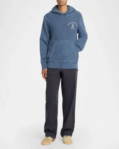 Moncler Men's Rowing Logo Cotton Hoodie | Thumbnail 6 Moncler Men's Rowing Logo Cotton Hoodie | Thumbnail 6