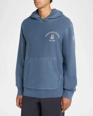 Moncler Men's Rowing Logo Cotton Hoodie | Thumbnail 8 Moncler Men's Rowing Logo Cotton Hoodie | Thumbnail 8