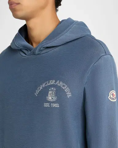 Moncler Men's Rowing Logo Cotton Hoodie | Thumbnail 9 Moncler Men's Rowing Logo Cotton Hoodie | Thumbnail 9